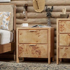 Table de chevet rustique en bois style fermier entièrement assemblée, commode de style bohème en bois vieilli