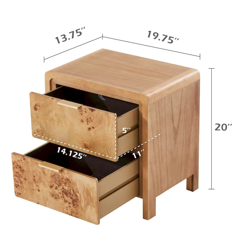 Table de chevet rustique en bois style fermier entièrement assemblée, commode de style bohème en bois vieilli