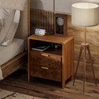 Table de chevet rustique en bois style fermier entièrement assemblée, commode de style bohème en bois vieilli