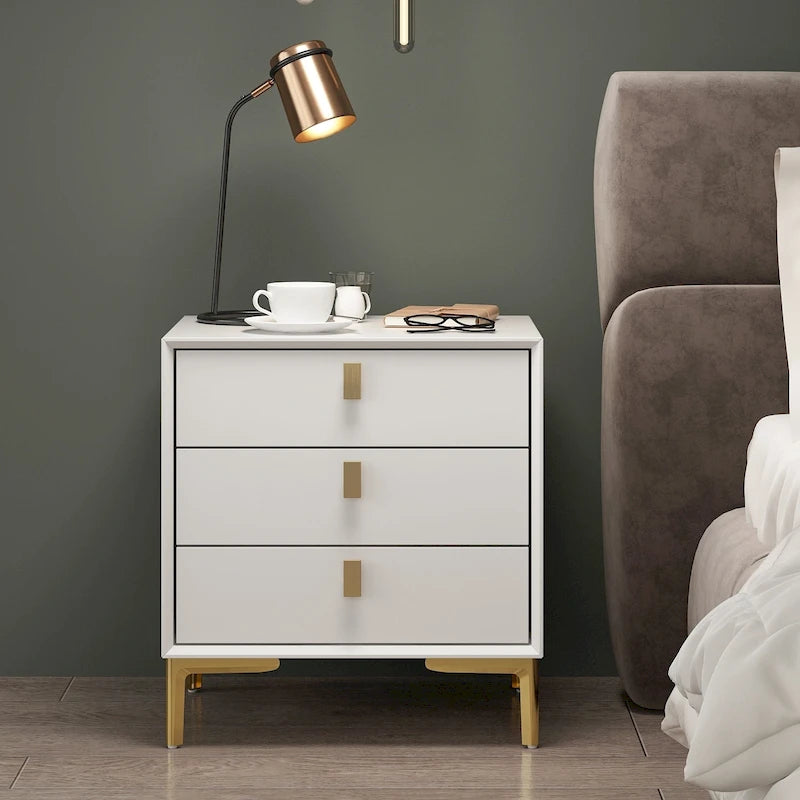 Table de chevet à 3 tiroirs – Table de chevet de style moderne du milieu du siècle