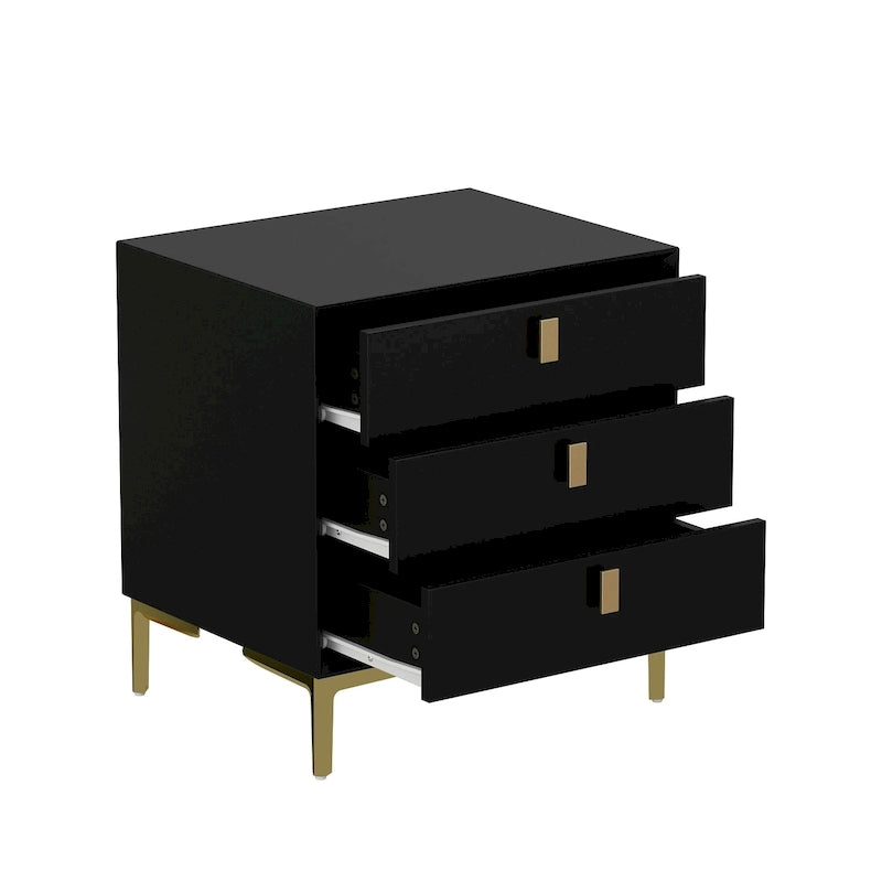 Table de chevet à 3 tiroirs – Table de chevet de style moderne du milieu du siècle