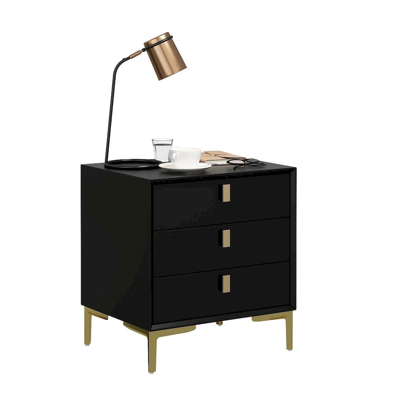 Table de chevet à 3 tiroirs – Table de chevet de style moderne du milieu du siècle