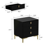 Table de chevet à 3 tiroirs – Table de chevet de style moderne du milieu du siècle