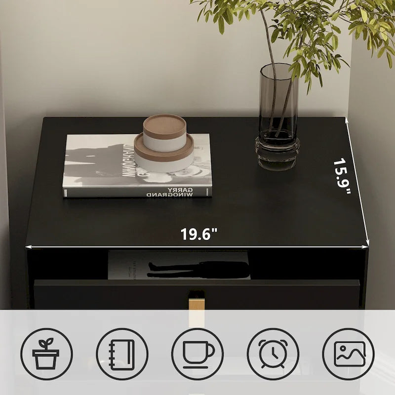 Table de chevet à 3 tiroirs – Table de chevet de style moderne du milieu du siècle