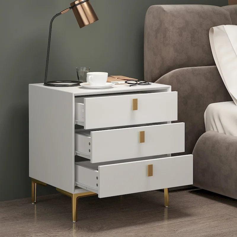 Table de chevet à 3 tiroirs – Table de chevet de style moderne du milieu du siècle