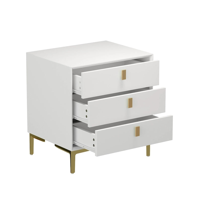 Table de chevet à 3 tiroirs – Table de chevet de style moderne du milieu du siècle