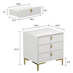 Table de chevet à 3 tiroirs – Table de chevet de style moderne du milieu du siècle