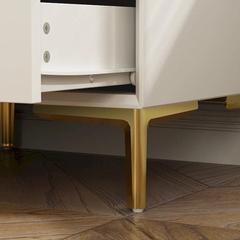 Table de chevet à 3 tiroirs – Table de chevet de style moderne du milieu du siècle
