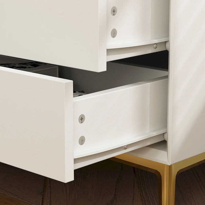 Table de chevet à 3 tiroirs – Table de chevet de style moderne du milieu du siècle