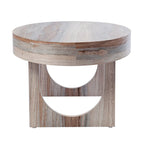 Table basse ovale contemporaine en similicuir marbré marron avec pieds géométriques