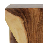 Table d'appoint sculptée en bois naturel