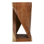 Table d'appoint sculptée en bois naturel