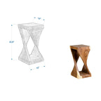 Table d'appoint sculptée en bois naturel