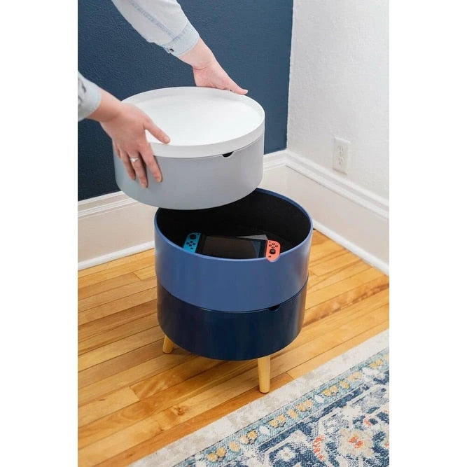 Table d'appoint avec plateau et 3 bacs de rangement cachés