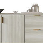 Buffet moderne et luxueux aux lignes épurées avec 4 tiroirs et 2 placards, pieds dorés