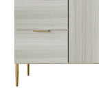 Buffet moderne et luxueux aux lignes épurées avec 4 tiroirs et 2 placards, pieds dorés