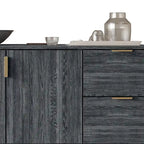 Buffet moderne et luxueux aux lignes épurées avec 4 tiroirs et 2 placards, pieds dorés