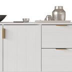 Buffet moderne et luxueux aux lignes épurées avec 4 tiroirs et 2 placards, pieds dorés