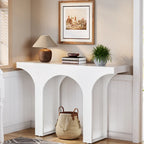 Table Console de 47 Pouces, Table Basse Noire Derrière un Canapé, Table d'Entrée Vintage Moderne