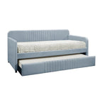Lit de repos double gigogne – Rembourré, capitonné en canaux, accoudoirs droits, lit d'appoint