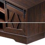 Meuble TV et armoire de rangement en bois avec porte coulissante de style ferme
