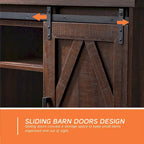 Meuble TV et armoire de rangement en bois avec porte coulissante de style ferme