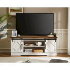Meuble TV et armoire de rangement en bois avec porte coulissante de style ferme