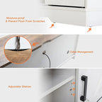 Meuble TV et armoire de rangement en bois avec porte coulissante de style ferme