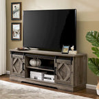 Meuble TV et armoire de rangement en bois avec porte coulissante de style ferme