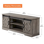Meuble TV et armoire de rangement en bois avec porte coulissante de style ferme