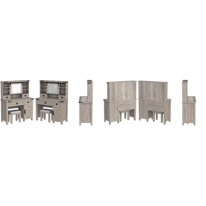 Coiffeuse de ferme, Table de toilette, Ensemble de coiffeuse, Tabouret inclus