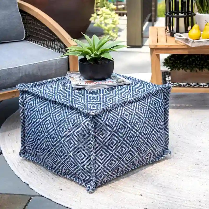 Pouf imprimé d'intérieur/extérieur – Léger et polyvalent