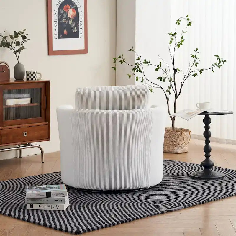 Fauteuil pivotant en velours côtelé moderne, lot de 1