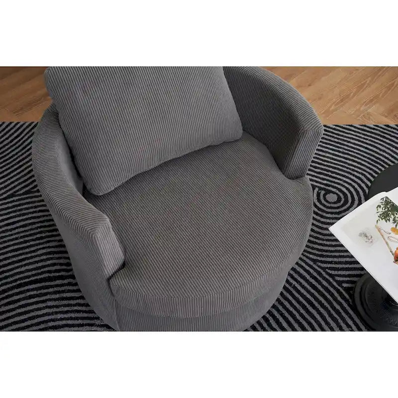 Fauteuil pivotant en velours côtelé moderne, lot de 1