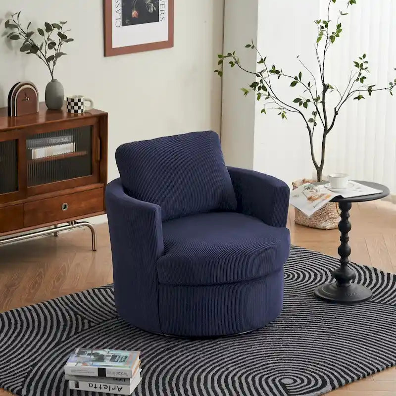 Fauteuil pivotant en velours côtelé moderne, lot de 1