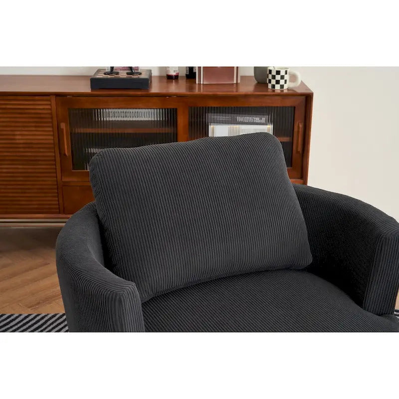 Fauteuil pivotant en velours côtelé moderne, lot de 1