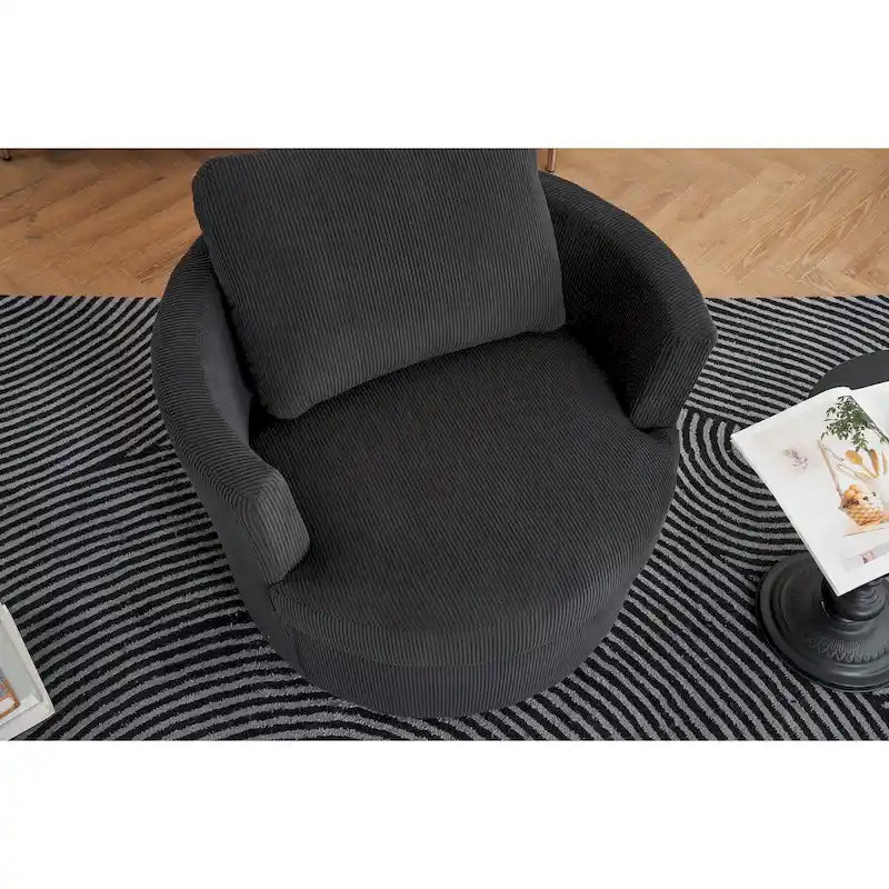 Fauteuil pivotant en velours côtelé moderne, lot de 1