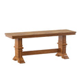 Banc de salle à manger en bois avec pieds en tréteaux bicolores – Finition chêne, aspect vieilli, en bois d'hévéa massif, 113 kg