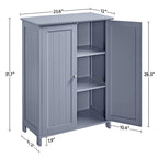 Meuble de Rangement au Sol avec 2 Portes et 2 Étagères Réglables, Minimaliste