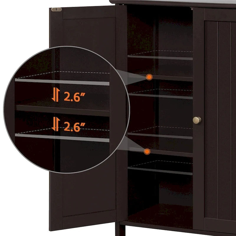Meuble de Rangement au Sol avec 2 Portes et 2 Étagères Réglables, Minimaliste