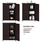 Meuble de Rangement au Sol avec 2 Portes et 2 Étagères Réglables, Minimaliste