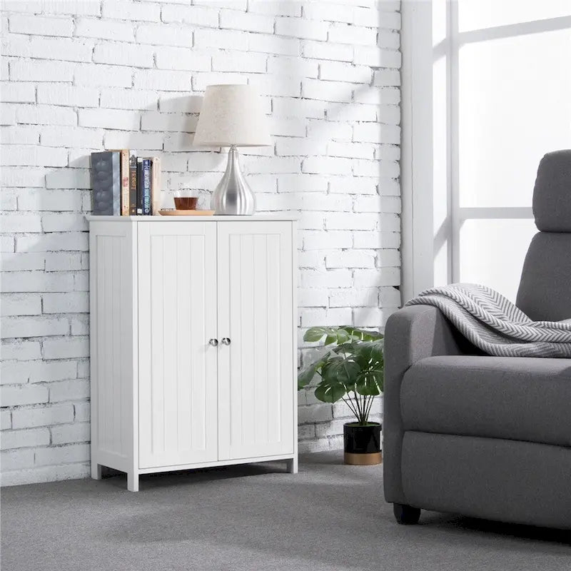 Meuble de Rangement au Sol avec 2 Portes et 2 Étagères Réglables, Minimaliste