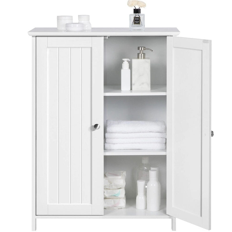Meuble de Rangement au Sol avec 2 Portes et 2 Étagères Réglables, Minimaliste