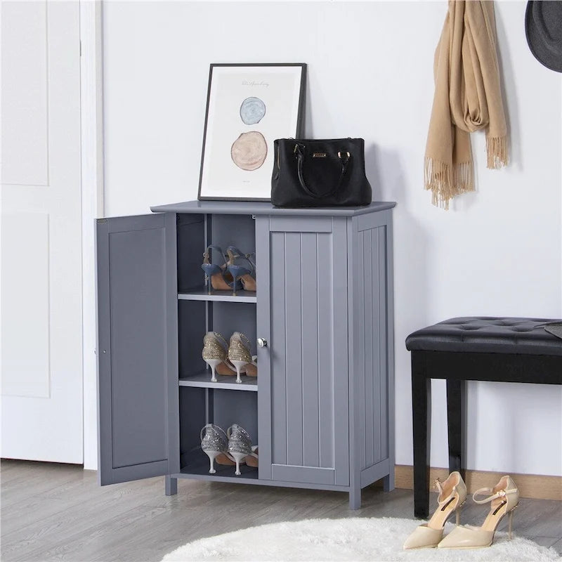 Meuble de Rangement au Sol avec 2 Portes et 2 Étagères Réglables, Minimaliste