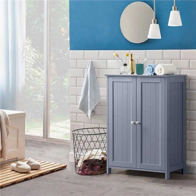 Meuble de Rangement au Sol avec 2 Portes et 2 Étagères Réglables, Minimaliste