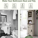 Meuble de rangement pour salle de bain de style fermette, Meuble de rangement, Tour de rangement haute