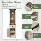 Meuble de rangement pour salle de bain de style fermette, Meuble de rangement, Tour de rangement haute