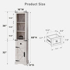 Meuble de rangement pour salle de bain de style fermette, Meuble de rangement, Tour de rangement haute