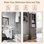 Meuble de rangement pour salle de bain de style fermette, Meuble de rangement, Tour de rangement haute