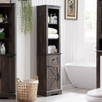 Meuble de rangement pour salle de bain de style fermette, Meuble de rangement, Tour de rangement haute